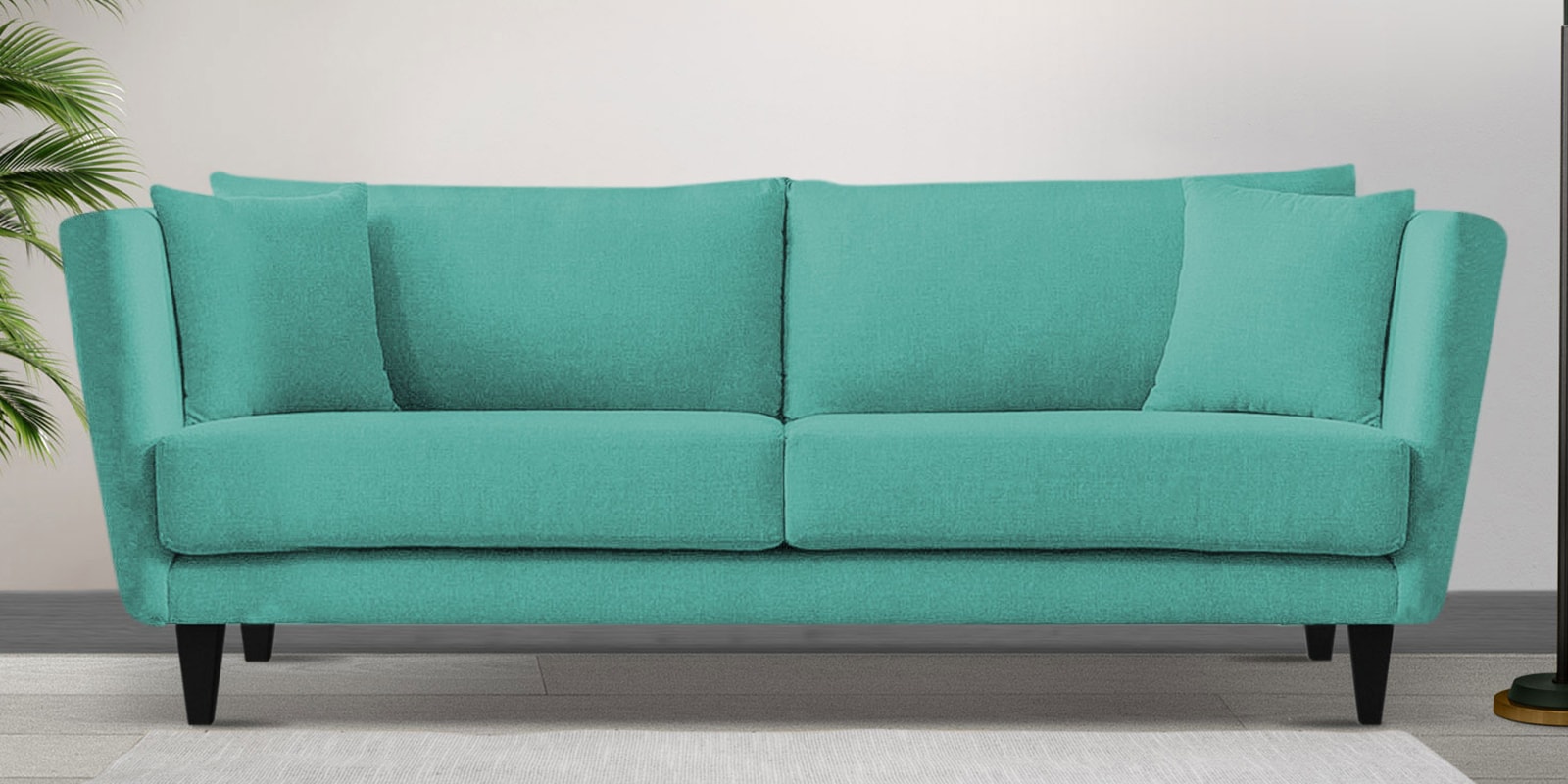 Norway Velvet 3 Seater Sofa in Barmuda Aqua Colour