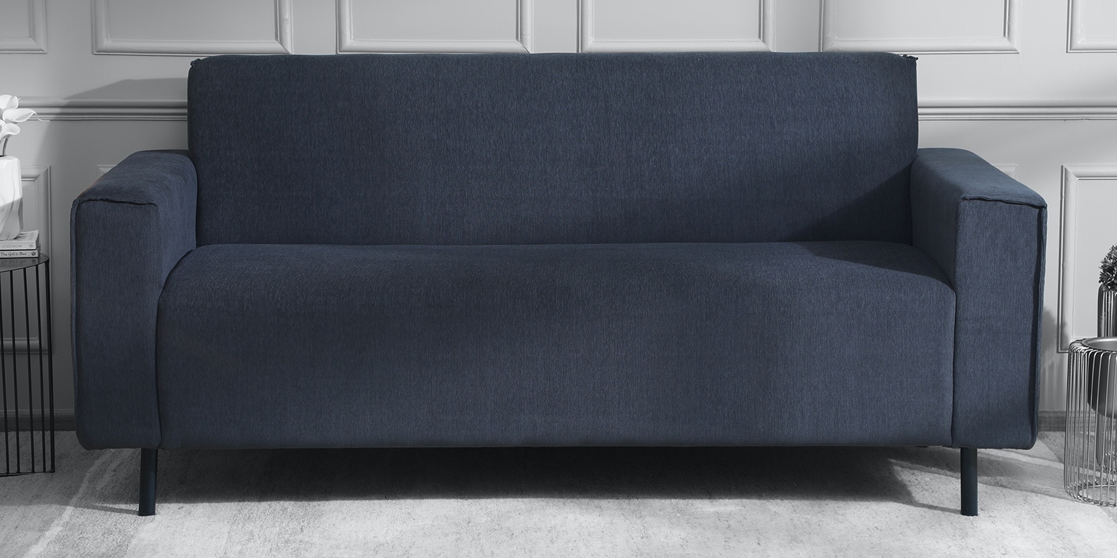 Nova Fabric 3 Seater Sofa in Charcoal Grey Colour