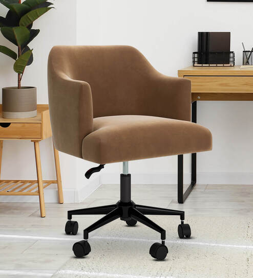 Noah Fabric Guest Chair In Brown Colour