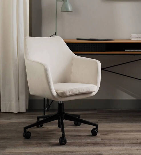 Noah Fabric Guest Chair In Off White Colour