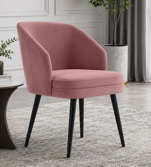Noir Curve Luxe Accent Chair In Pink Colour