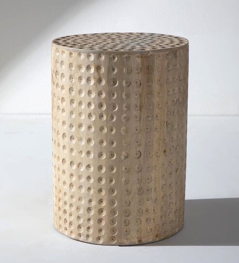 Nomad Solid Wood Side Table In Natural Colour