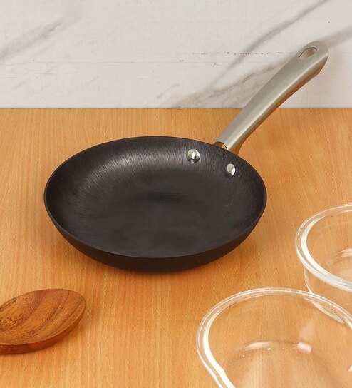 Cast Iron Non-Stick 24 cm FryPan &  28 cm Grill pan  Non Toxic and Coating Free 2 pcs Cookware Set