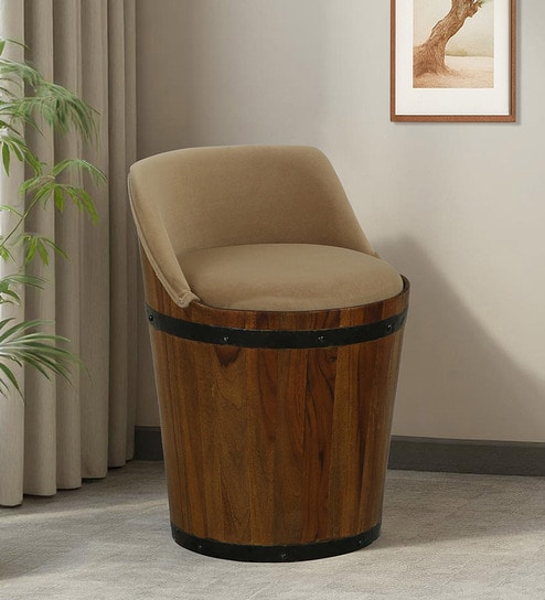Norah Teak Wood Stool In Provincial Teak Finish