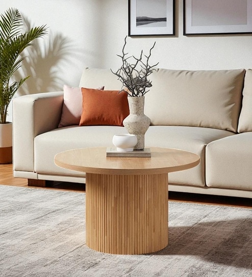 Nordic Crest Sculpted Wooden Harmony with Vertical Slat Elegance in Natural Walnut Colour