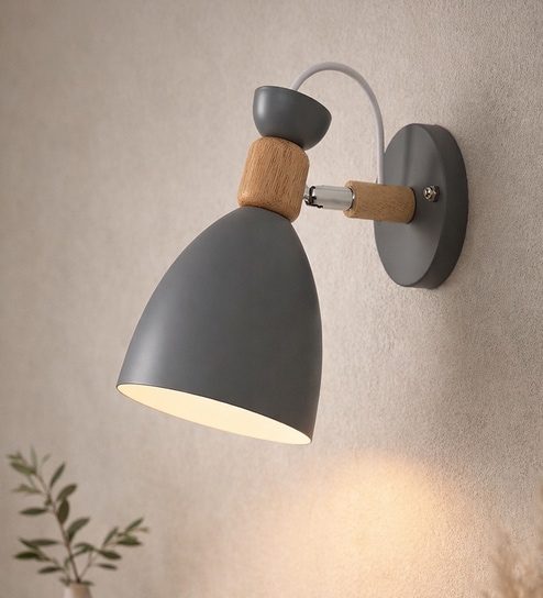 Nordic Minimaslist Macaron Iron Wall Skones Down Light (Grey)