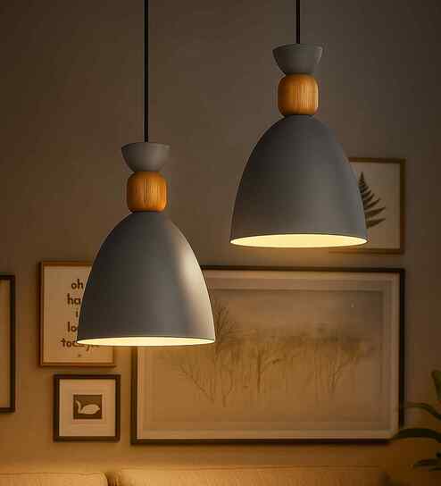 Nordic Minimaslist Macaron Iron With Hanging Light (Grey & Beige)