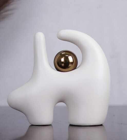 Nordic Stylea Artifact Abstract Sculpture (White)