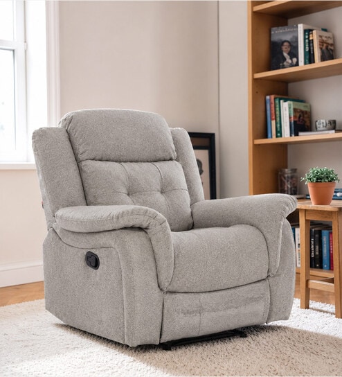 Norton  1 Seater Manual Recliner in Light Grey Colour