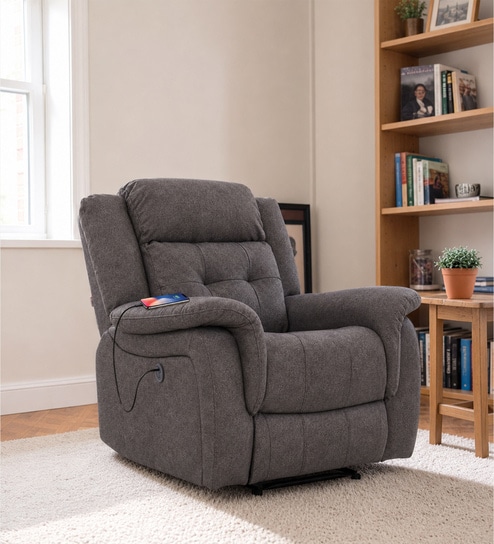 Norton  1 Seater Motorised Recliner in Grey Colour With Charging Port