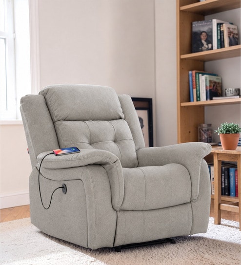 Norton  1 Seater Motorised Recliner in Light Grey Colour With Charging Port