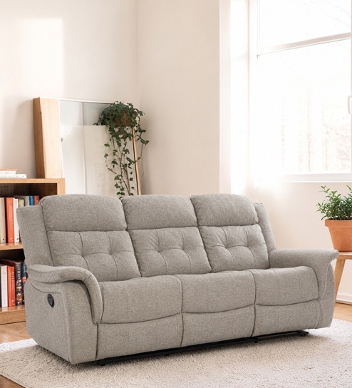 Norton  3 Seater Manual Recliner in Light Grey Colour