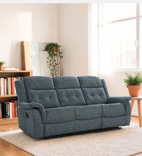 Norton  3 Seater Manual Recliner in Turquoise Colour