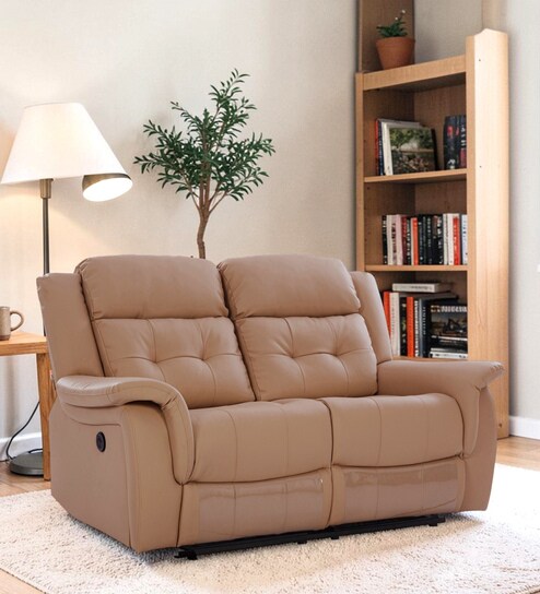 Norton Leatherette 2 Seater Motorized Recliner in Brown Colour