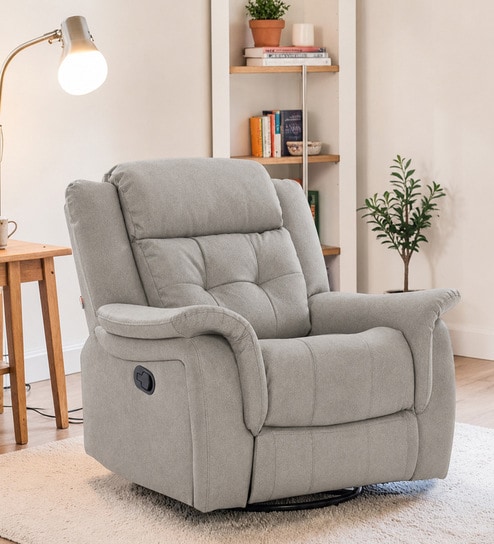Norton RRR  1 Seater Manual Recliner in Light Grey Colour With Rocker & Swivel