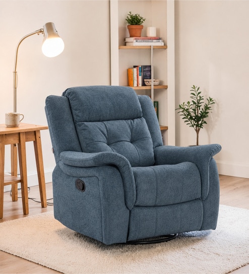 Norton RRR  1 Seater Manual Recliner in Turquoise Colour With Rocker & Swivel