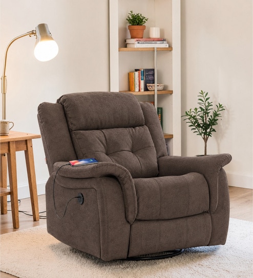 Norton RRR  1 Seater Motorised Recliner in Nutella Brown Colour With Rocker & Swivel