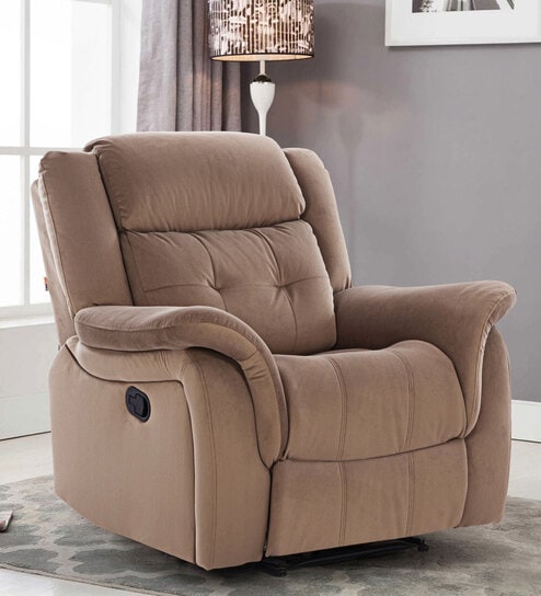 Norton Velvet 1 Seater Manual Recliner In Brown Colour