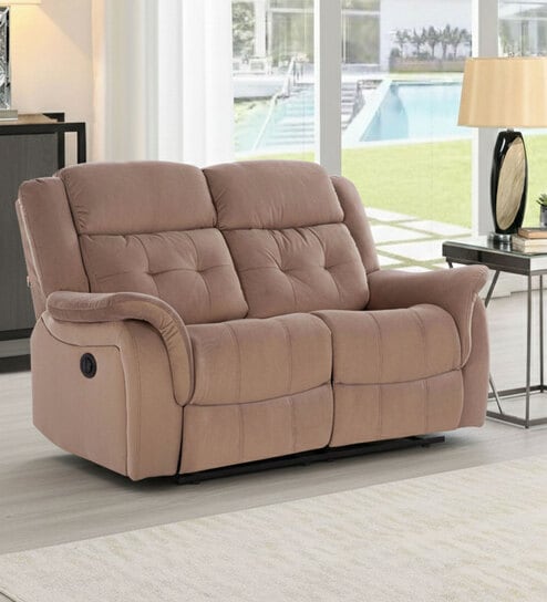 Norton Velvet 2 Seater Motorised Recliner In Brown Colour With Charging Port
