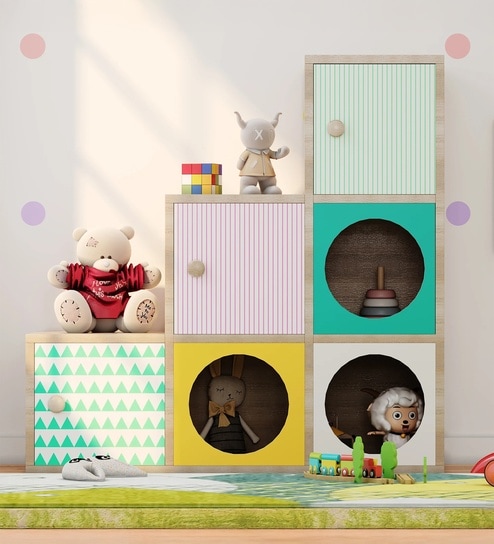 Noughts & Dots Step Storage Cabinet In Oak Colour