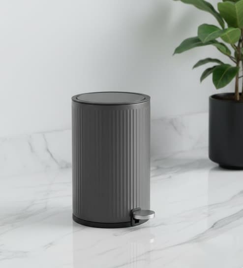 Grey Metal Nova Trash Bin 3 Ltr