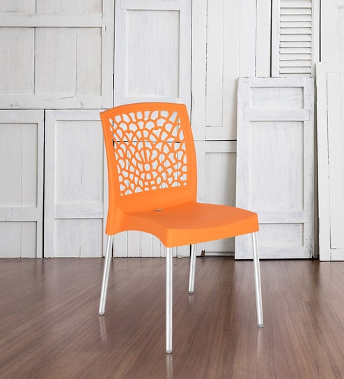 Buy Novella Series 19 Plastic Chair In Orange Colour By Nilkamal