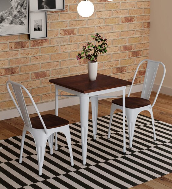 Buy Novo 2 Seater Dining set in White Colour - Bohemiana By Pepperfry