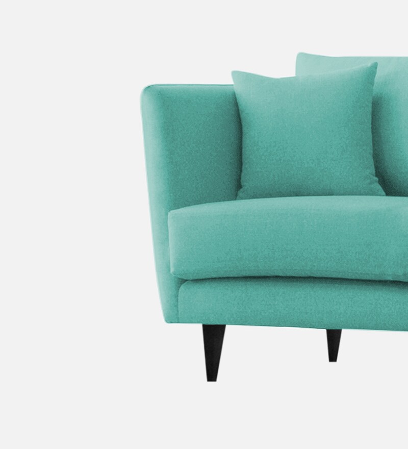 Buy Norway Velvet 1 Seater Sofa in Barmuda Aqua Colour by Febonic