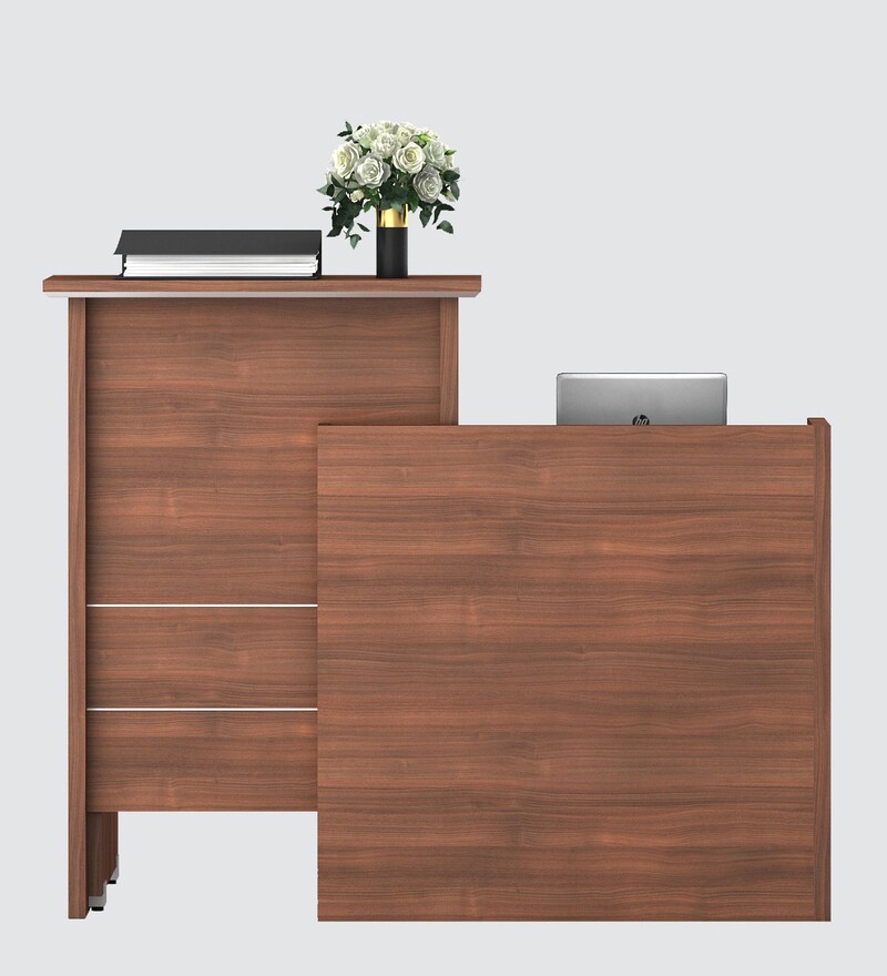 Picture of Buy Nova Executive Desk in Textured Walnut Finish by Spacewood Online ...