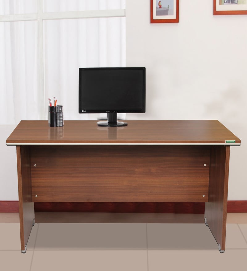 Buy Nova Office Desk In Walnut Regato Finish By Hometown Online