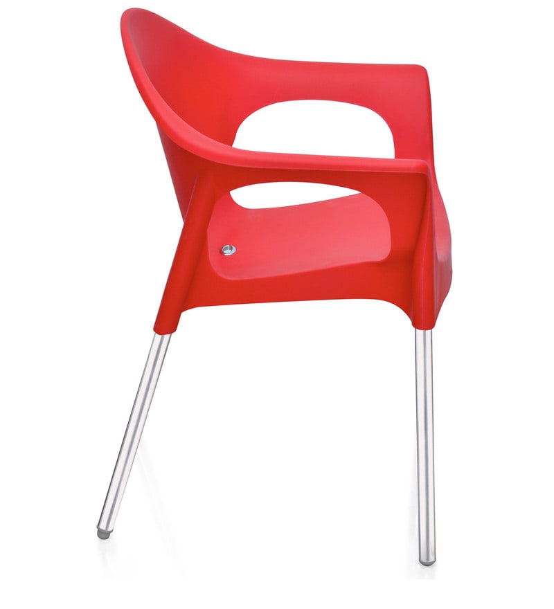 Buy Novella Plastic Chair in Bright Red Colour by Nilkamal Online Plastic Chairs Plastic