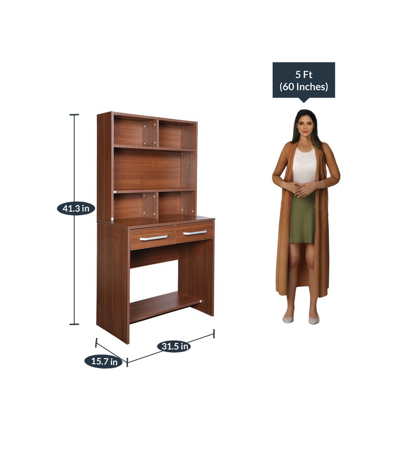 Buy Nozomi Hutch Table In Rigato Walnut Finish By Mintwud Online