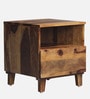 Ally Sheesham Wood Bedside Table in Provincial Teak Finish with Drawer