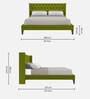 Noa Velvet King Size Bed in Green Colour