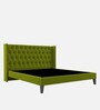Noa Velvet King Size Bed in Green Colour
