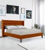 Noa  Upholstered King Size Bed in Orange Colour