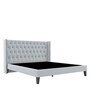 Noa Fabric Upholstered Queen Size Bed in Light Grey Colour