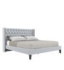 Noa Fabric Upholstered Queen Size Bed in Light Grey Colour