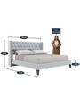 Noa Fabric Upholstered Queen Size Bed in Light Grey Colour