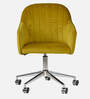 Noah Velvet Guest Chair In Yellow Colour