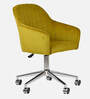 Noah Velvet Guest Chair In Yellow Colour