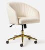 Noah Velvet Guest Chair In Off White Colour