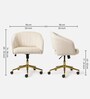 Noah Velvet Guest Chair In Off White Colour