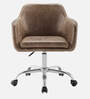 Noah Leatherette Guest Chair In Brown Colour
