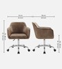Noah Leatherette Guest Chair In Brown Colour