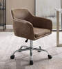 Noah Leatherette Guest Chair In Brown Colour