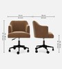 Noah Fabric Guest Chair In Brown Colour