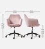 Noah Fabric Guest Chair In Pink Colour