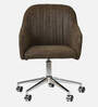 Noah Leatherette Guest Chair In Brown Colour