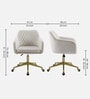 Noah Velvet Guest Chair In Off White Colour